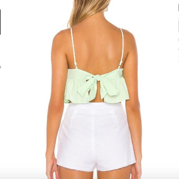 NWOT superdown greer tie back top in pistachio size small - Picture 3 of 4